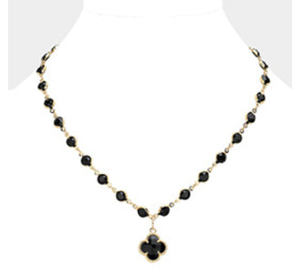 bezel clover necklace