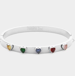 my heartbeats hinged bangle bracelet