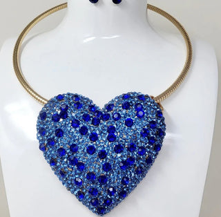 heart bubble bling necklace