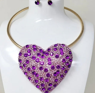 heart bubble bling necklace