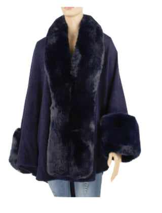 Poncho - Fur Trimmed Poncho