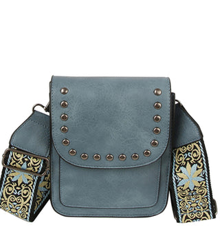 Crossbody Handbag - Studded Cross  Body