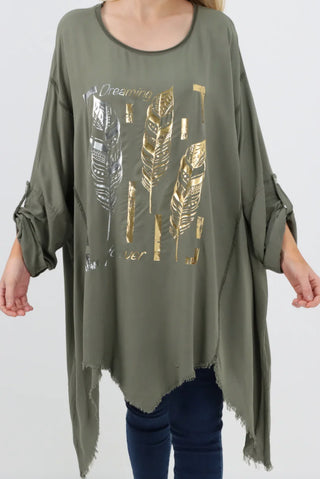 Shirt - Foil Feather Tunic