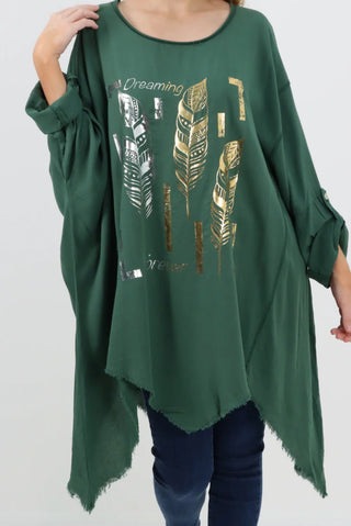 Shirt - Foil Feather Tunic