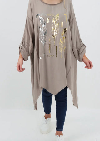 Shirt - Foil Feather Tunic