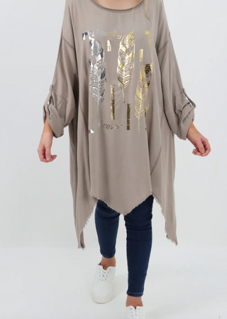 Foil feather tunic