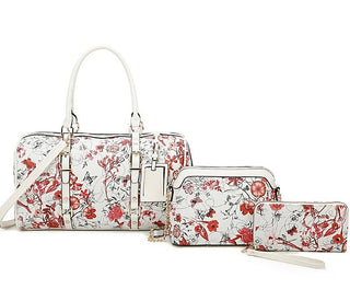 flower satchel handbag set