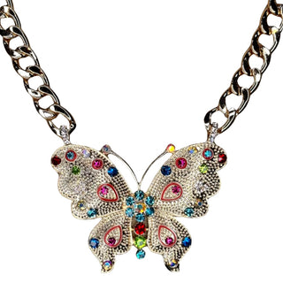 bedazzled butterfly chain necklace