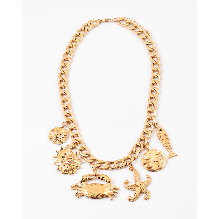 golden sea charm necklace