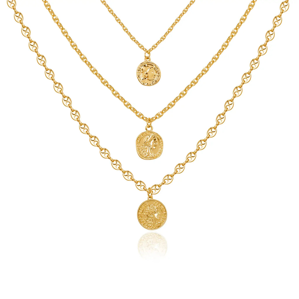 minimalist coin stack necklace