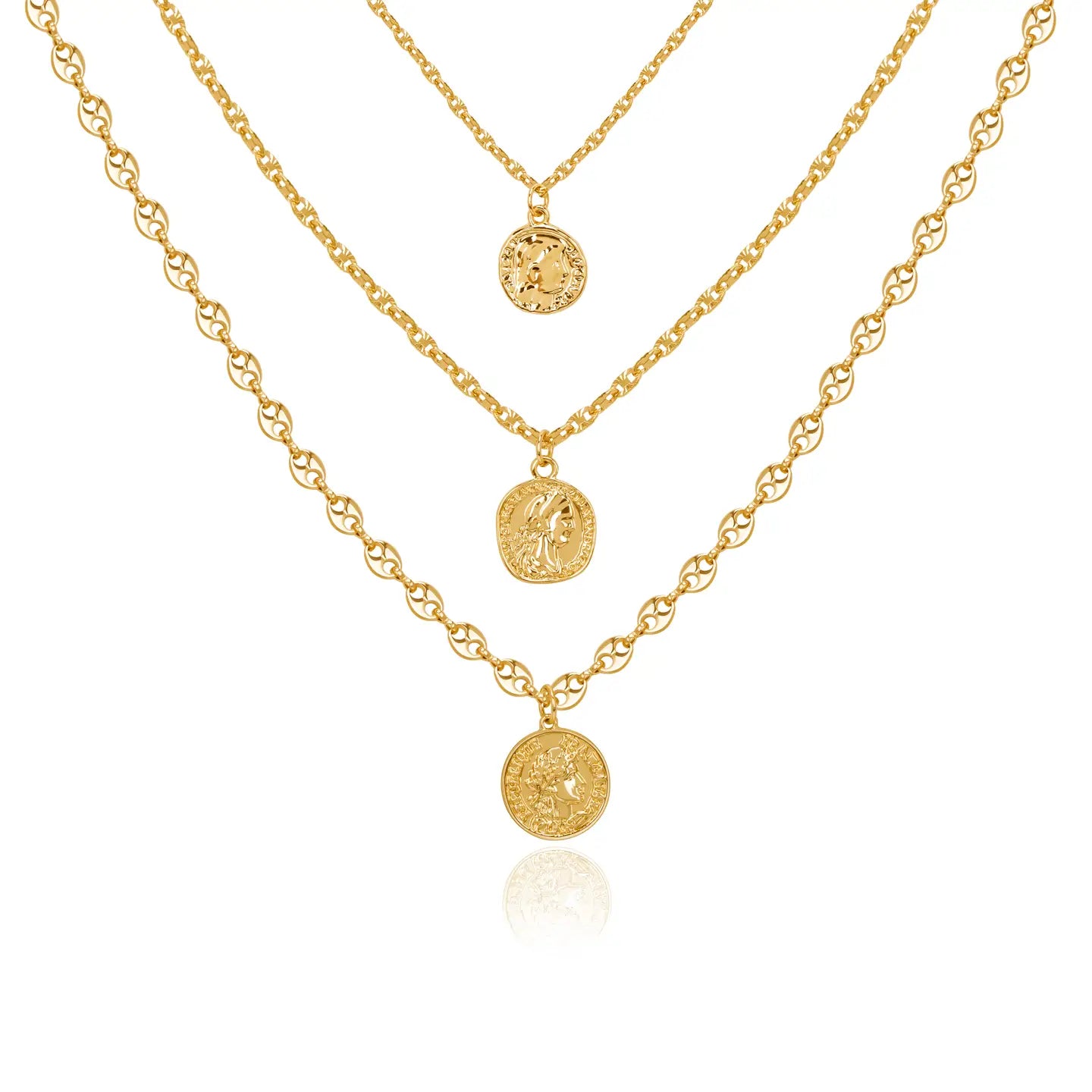 minimalist coin stack necklace