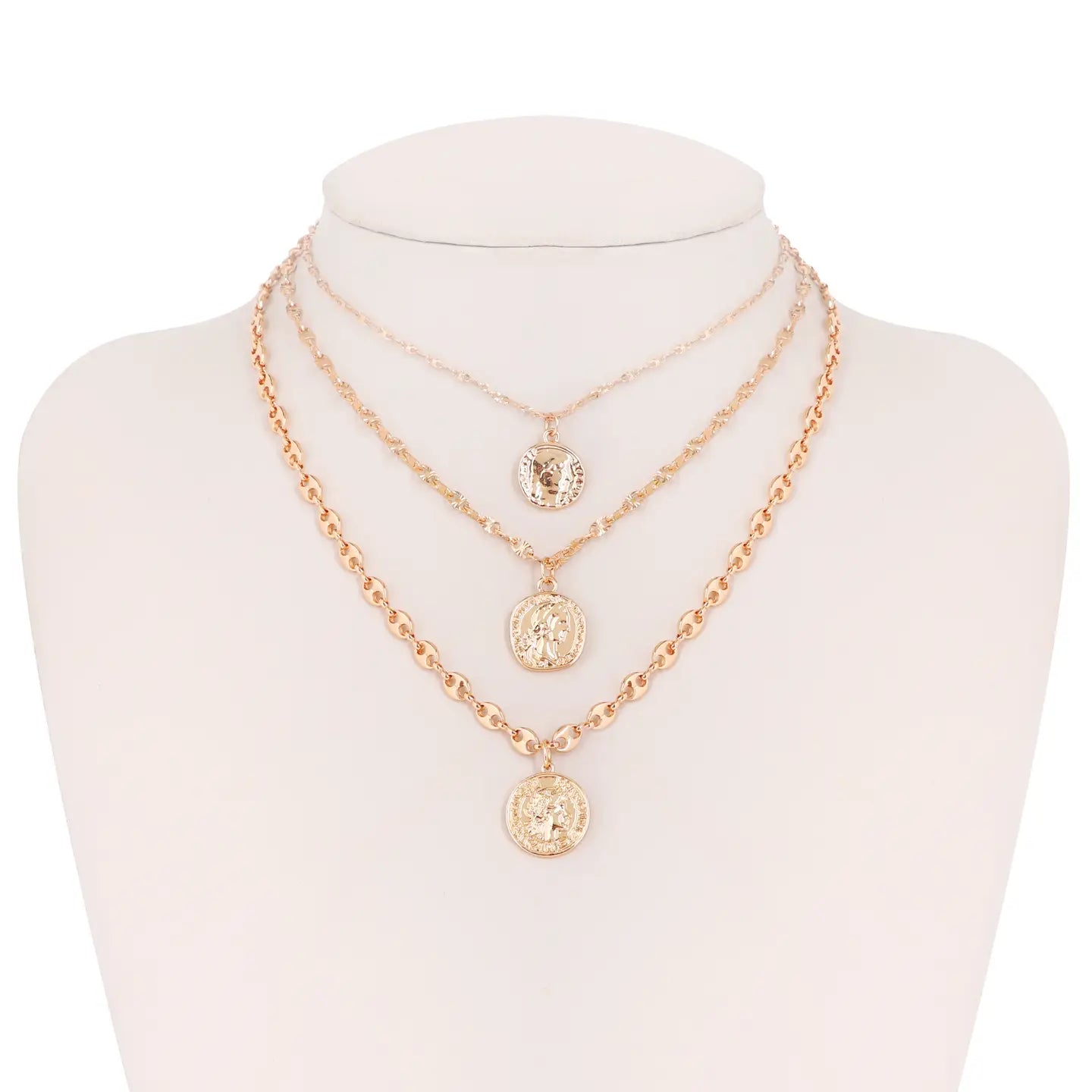 minimalist coin stack necklace