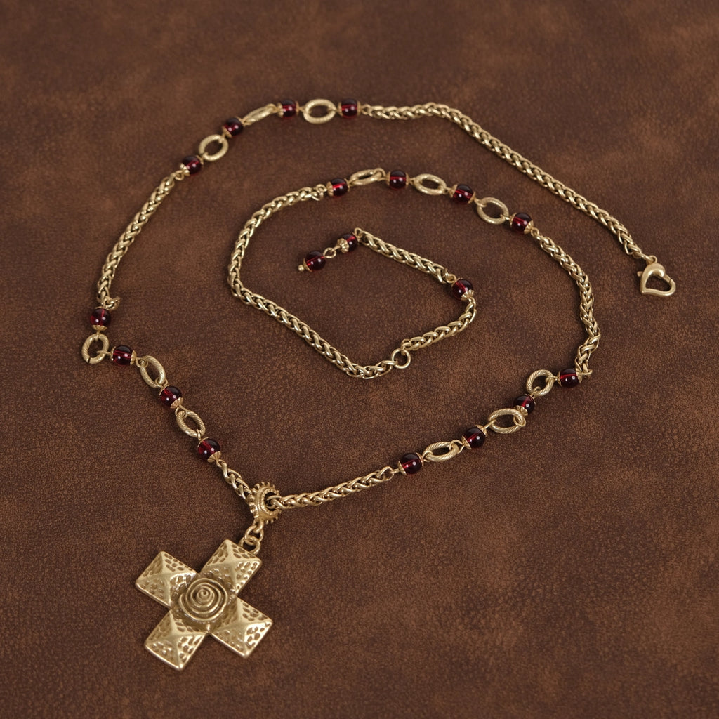 vintage inspired cross pendant necklace