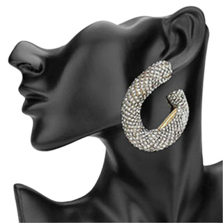 twisted bling hoops