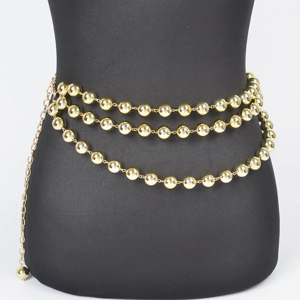 Multi Layered  Ball Chain Belt