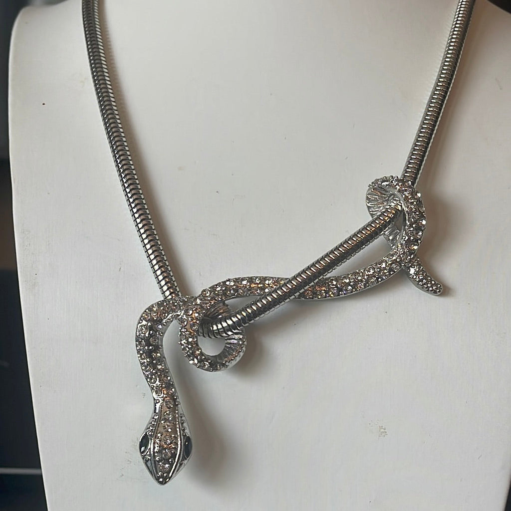 Silver snake necklace