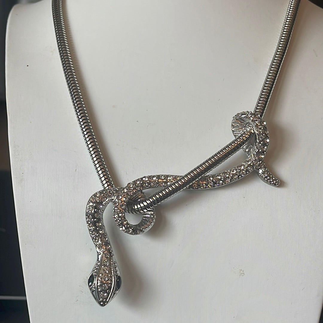 Silver snake necklace