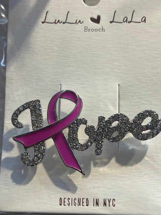 Pink ribbon brooch