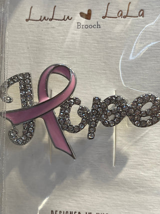 Pink ribbon brooch