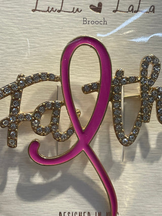 Pink ribbon brooch