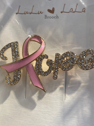 Pink ribbon brooch