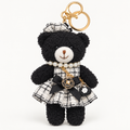 Black teddy bear purse charm keychain