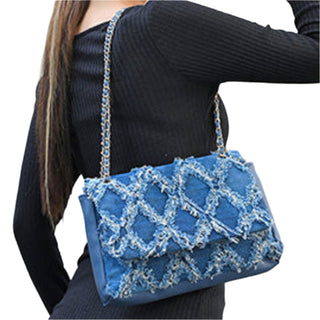 distressed chain bag