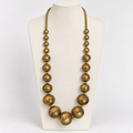 Vintage hammered brass ball necklace, bust display